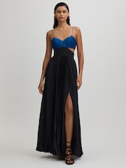 Amur Pleated Cut-Out Maxi Dress - Image 1 of 5