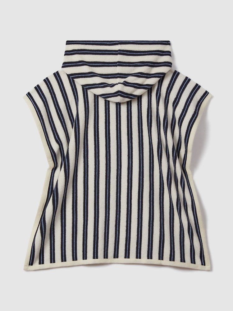 Reiss Navy Ray 4-9 yrs Hooded Towelling Poncho - Image 2 of 3
