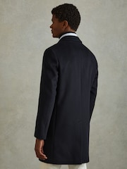Reiss Navy Clark Wool Blend Single Breasted Epsom Coats - Image 5 of 6