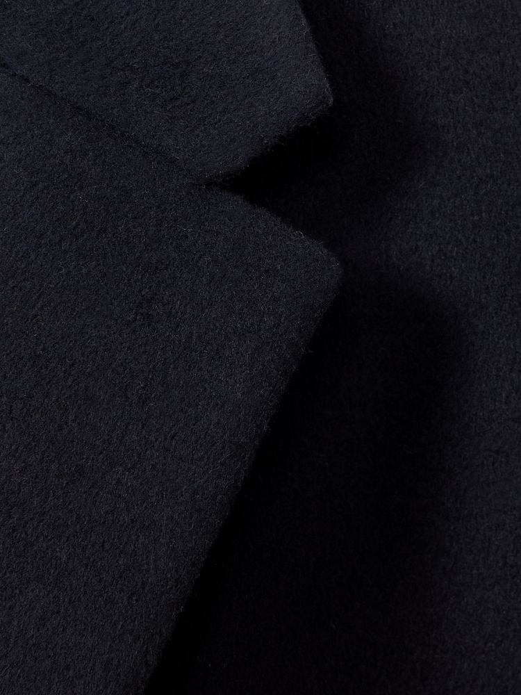 Reiss Navy Clark Wool Blend Single Breasted Epsom Coats - Image 6 of 6
