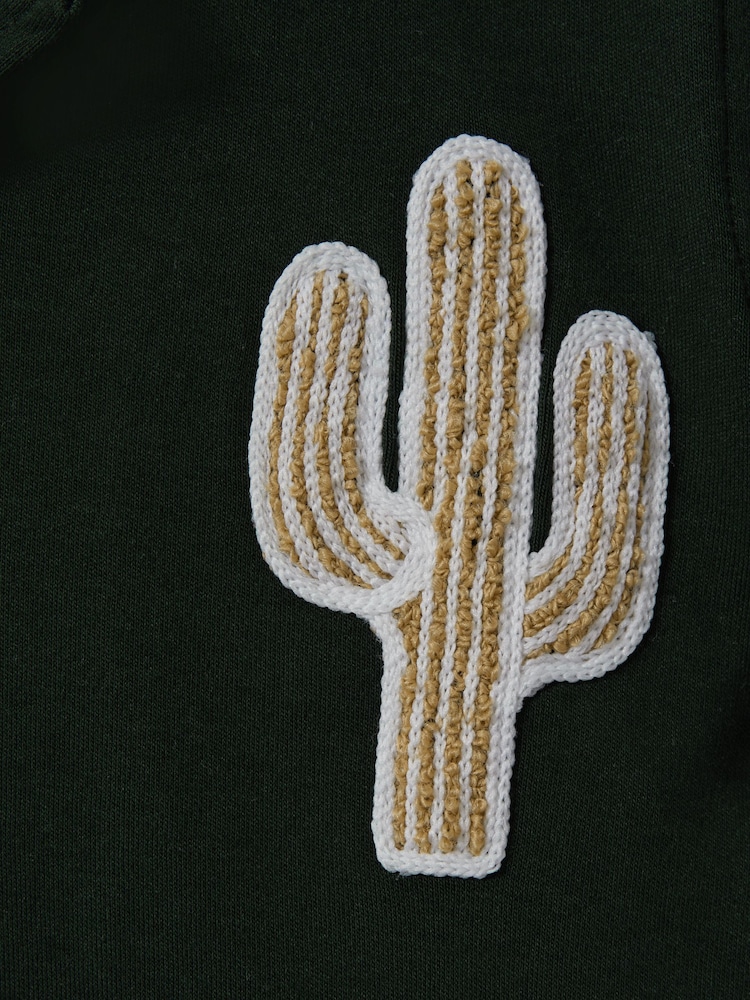Camisa con cuello cubano y parches de cactus de algodón Stan de Reiss - Imagen 4 de 4