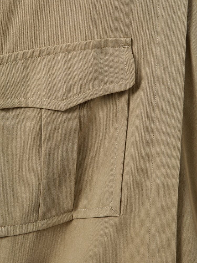 Reiss Khaki Isador Lyocell Button-Through Shirt - Image 5 of 5