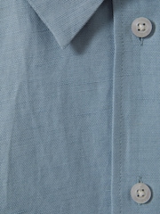 Reiss Blue Sian Relaxed Fit Lyocell Linen Button Through Shirt - Image 6 of 6