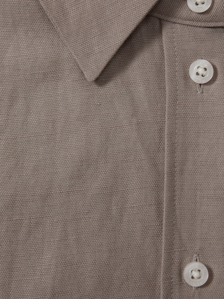 Reiss Mink Sian Relaxed Fit Lyocell Linen Button Through Shirt - Image 6 of 6 Reiss Mink Sian Relaxed Fit Lyocell Linen Button Through Shirt - Image 6 of 6