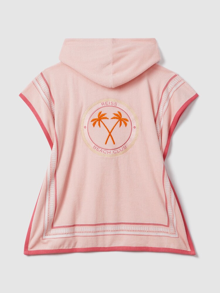 Reiss Pink Print Afar 4-9 yrs Hooded Motif Poncho - Image 1 of 3