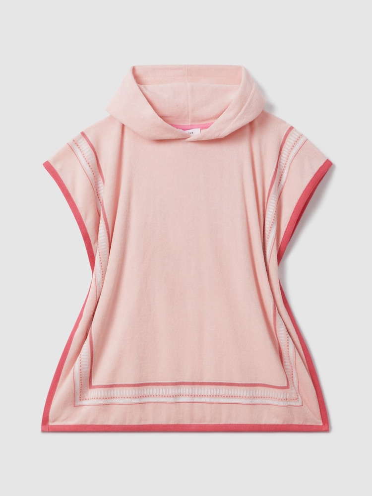Reiss Pink Print Afar 4-9 yrs Hooded Motif Poncho - Image 2 of 3