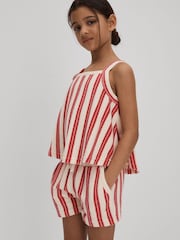 Reiss Pink June Teen Towelling Vest and Shorts Set - Image 3 of 5