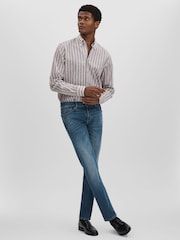 Oscar Jacobson Cotton-Linen Striped Shirt - Image 3 of 5