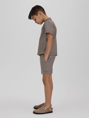 Reiss Tobacco Multi Karoo 3-9 yrs Drawstring Aztec Shorts - Image 1 of 4