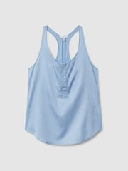 Reiss Blue Eira Relaxed Cotton Scoop Neck Vest - Image 2 of 6