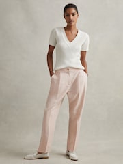 Reiss Off White Angela Leather-Cotton Loafers - Image 2 of 5
