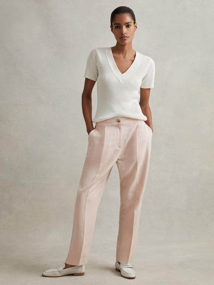 Reiss Off White Angela Leather-Cotton Loafers - Image 2 of 5