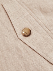 Oatmeal - Sobrecamisa de lino con dobladillo elástico Cadiz de Reiss - Imagen 7 de 7