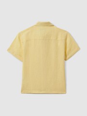 Reiss Melon Holiday 13-14 yrs Short Sleeve Linen Shirt - Image 2 of 3