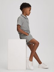 Reiss Soft Grey Iggy 13-14 yrs Towelling Polo Shirt - Image 3 of 4