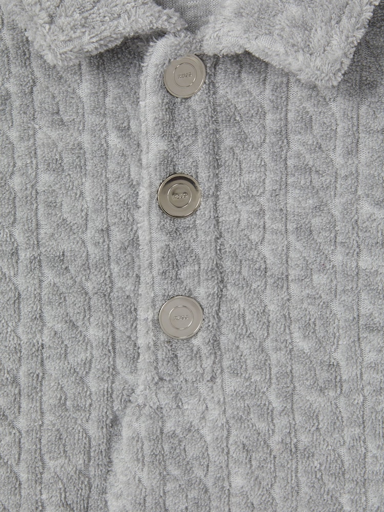 Reiss Soft Grey Iggy 13-14 yrs Towelling Polo Shirt - Image 4 of 4