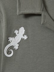 Reiss Sage/White Thar 13-14 yrs Cotton Reptile Patch Cuban Collar Shirt - Image 4 of 4