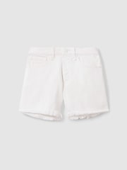 Weiß - Good American Denim-Shorts mit Fransensaum - Bild 2 von 4