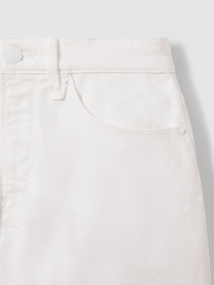 Weiß - Good American Denim-Shorts mit Fransensaum - Bild 4 von 4