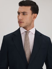 Marrón claro melange - Corbata de lino Vitali de Reiss - Imagen 2 de 5