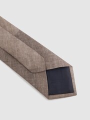 Marrón claro melange - Corbata de lino Vitali de Reiss - Imagen 4 de 5