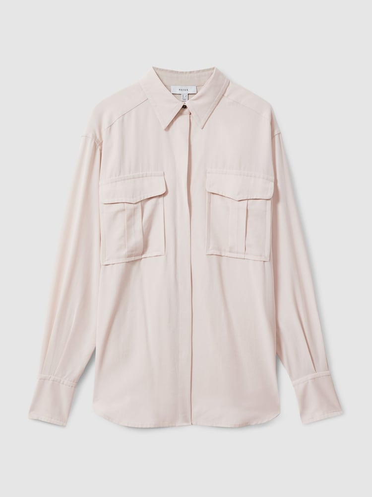 Reiss Nude Isador Lyocell Button Through Shirt - Image 2 of 5