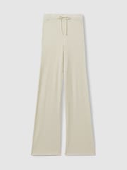 Good American Cloud White Ribbed Terry Lounge Trousers - Image 1 of 5