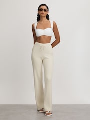 Good American Cloud White Ribbed Terry Lounge Trousers - Image 3 of 5