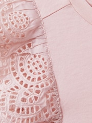 Reiss Pink Jasmine 4-9 yrs Cotton Broderie Top - Image 4 of 4