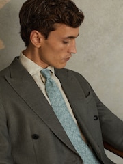 Reiss Pistachio Melange Lateran Silk Polka Dot Tie - Image 2 of 5