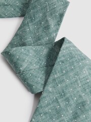 Reiss Pistachio Melange Lateran Silk Polka Dot Tie - Image 3 of 5