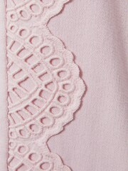 Reiss Pink Sophie 4-9 yrs Sophie Teen Cotton Broderie Drawstring Trousers - Image 4 of 4