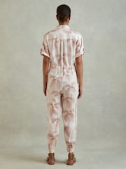 Mono largo de lino con estampado tropical y cinturón Kaia de Reiss - Imagen 4 de 5