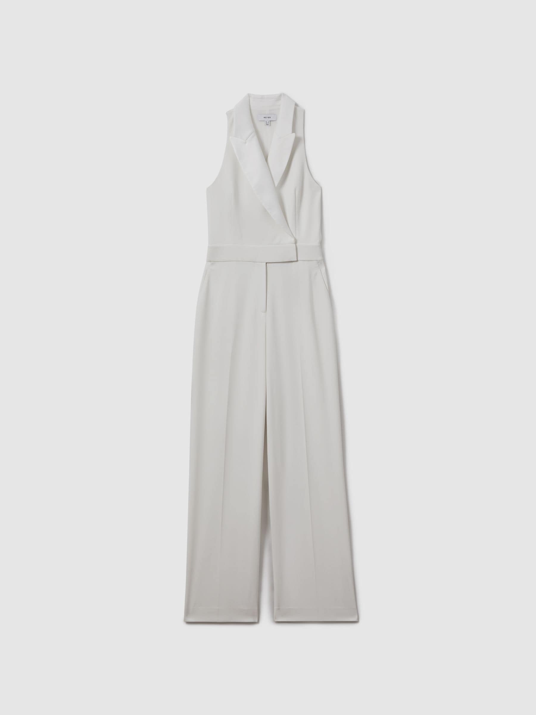 Buy Reiss White Lainey Double Breasted Satin Tux Jumpsuit from Next Luxembourg