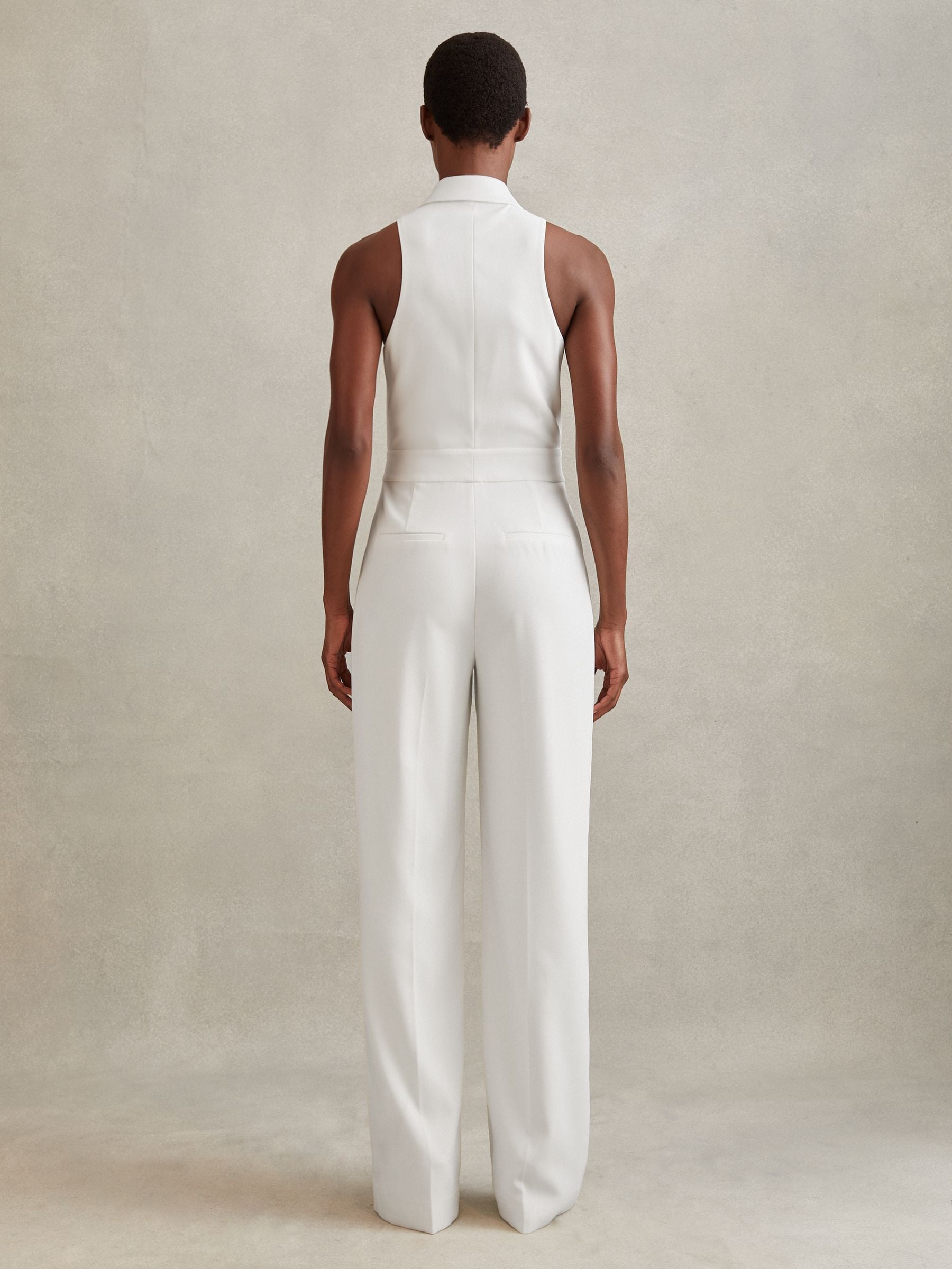 Buy Reiss White Lainey Double Breasted Satin Tux Jumpsuit from Next Luxembourg
