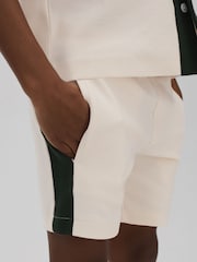 Pantalones cortos de algodón con cordón ajustable y diseño texturizado jaspeado de Reiss - Imagen 1 de 4