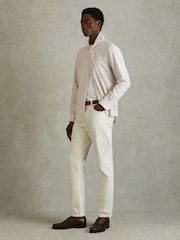 Reiss Stone Spring Textured Cutaway Collar Shirt - Image 4 of 6