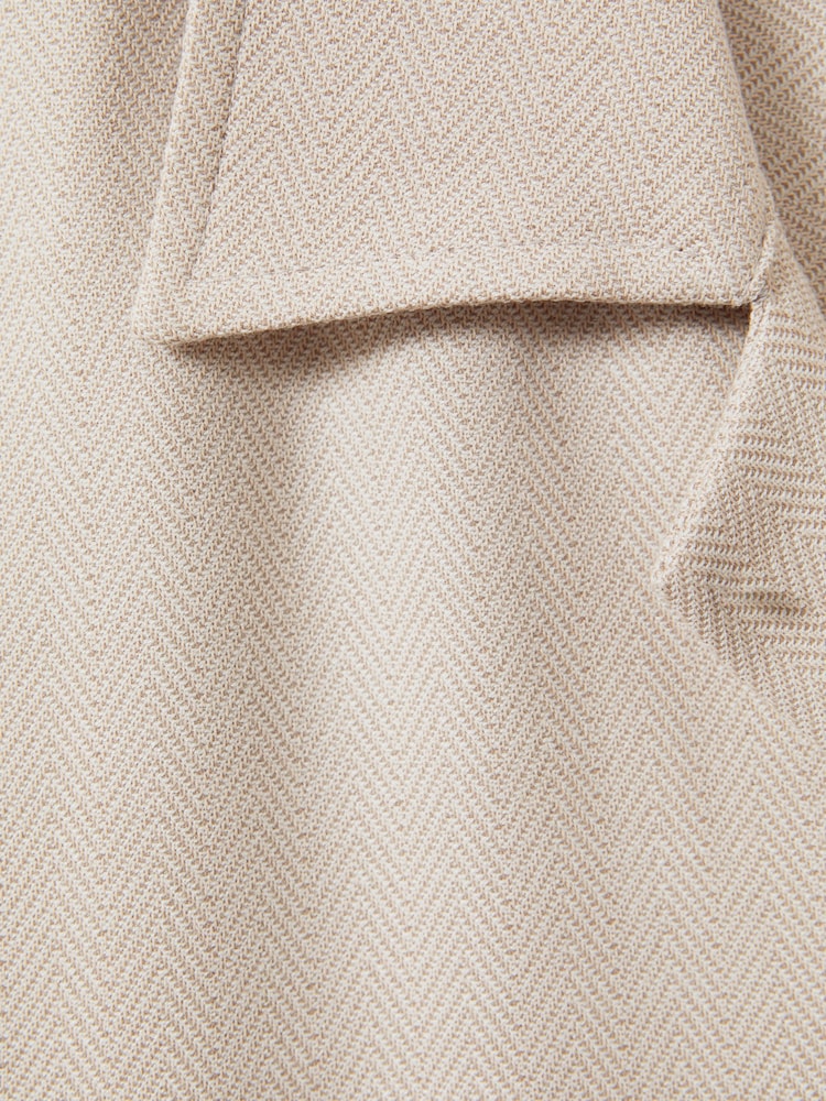 Reiss Stone Nitus Herringbone Cuban Collar Shirt - Image 5 of 5