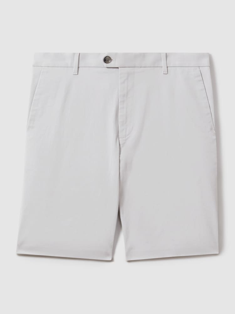 Reiss Ice Grey Wicket Modern Fit Cotton Blend Chino Shorts - Image 2 of 6