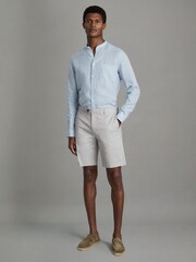 Reiss Ice Grey Wicket Modern Fit Cotton Blend Chino Shorts - Image 3 of 6