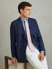 Rosado suave - Corbata de lino Vitali de Reiss - Imagen 2 de 5