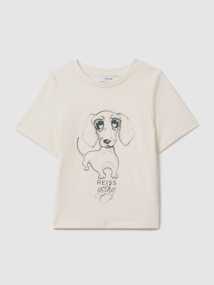 Reiss Ivory Print Yoshy 9-13 yrs Cotton Print T-Shirt - Image 1 of 4 Reiss Ivory Print Yoshy 9-13 yrs Cotton Print T-Shirt - Image 1 of 4