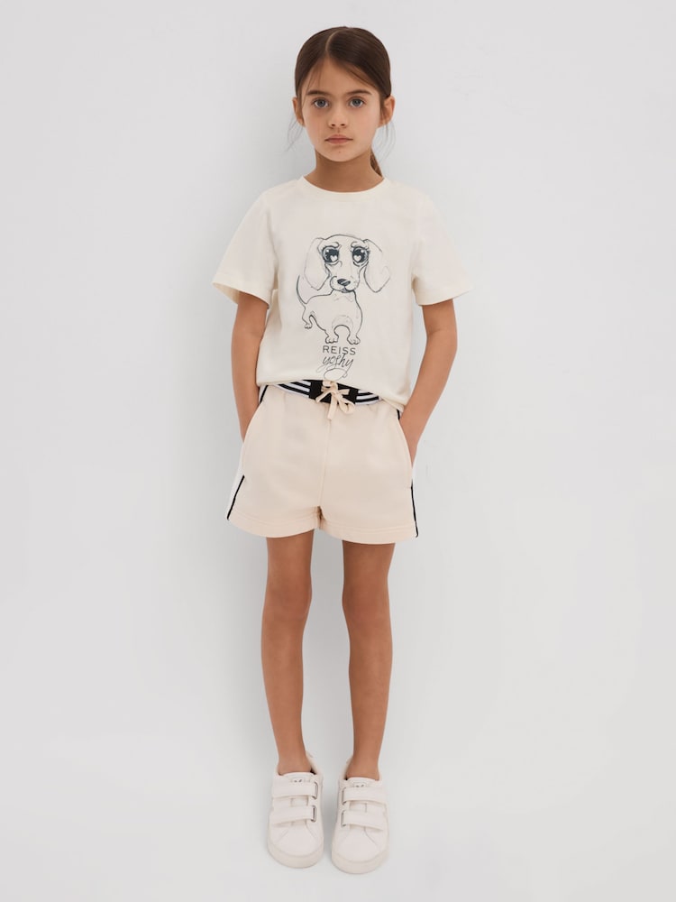 Reiss Ivory Print Yoshy 9-13 yrs Cotton Print T-Shirt - Image 2 of 4 Reiss Ivory Print Yoshy 9-13 yrs Cotton Print T-Shirt - Image 2 of 4
