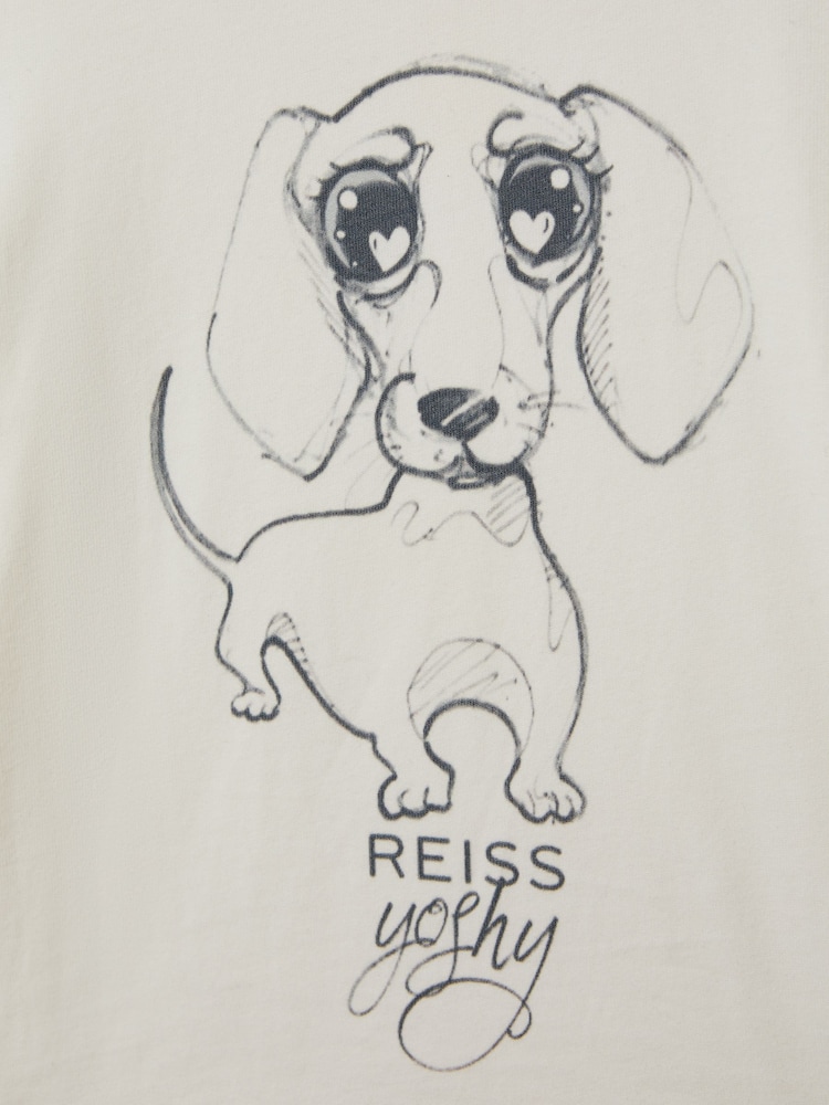 Reiss Ivory Print Yoshy 9-13 yrs Cotton Print T-Shirt - Image 4 of 4 Reiss Ivory Print Yoshy 9-13 yrs Cotton Print T-Shirt - Image 4 of 4