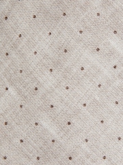 Reiss Oatmeal Melange Lateran Silk Polka Dot Tie - Image 5 of 5