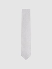 Reiss Soft Ice Vitali Linen Tie - Image 1 of 4