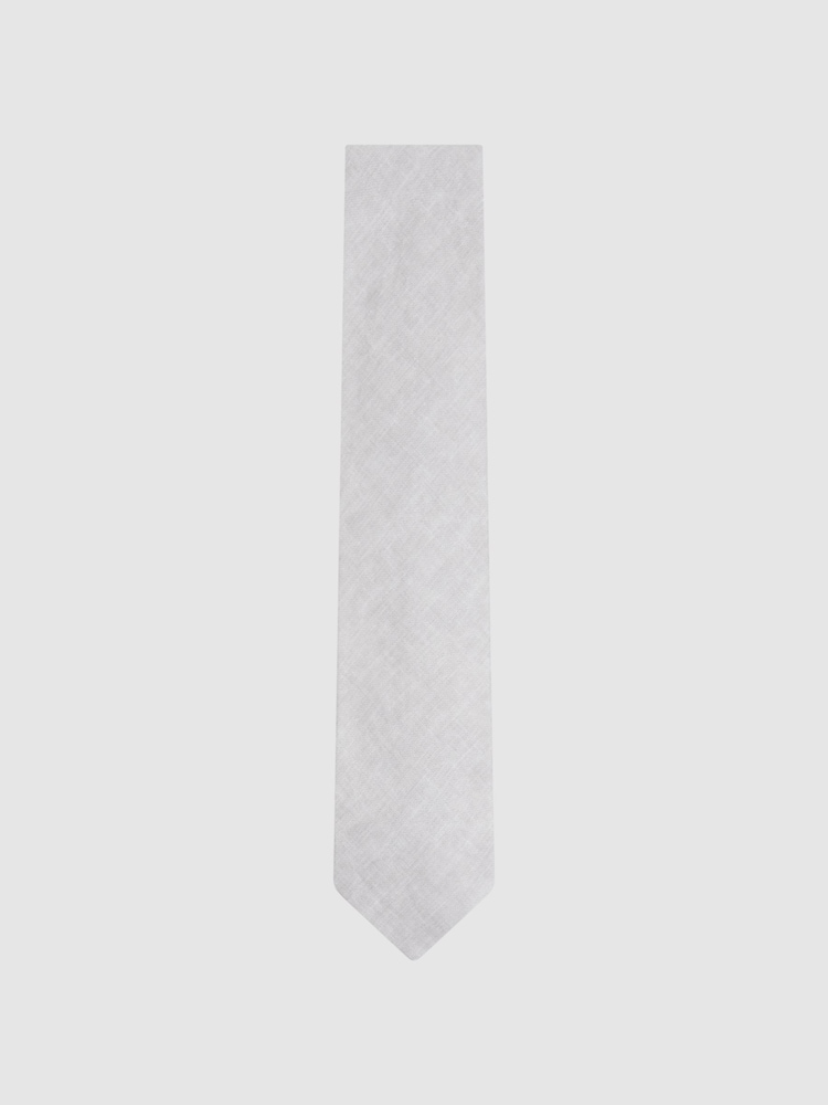 Reiss Soft Ice Vitali Linen Tie - Image 1 of 4
