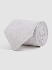 Reiss Soft Ice Vitali Linen Tie - Image 2 of 4