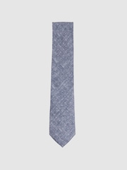 Airforce Blue Melange - Reiss Lateran Silk Polka Dot Tie - Image 1 of 5