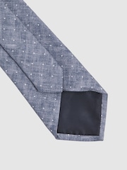 Airforce Blue Melange - Reiss Lateran Silk Polka Dot Tie - Image 4 of 5